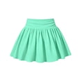 thumbnail image 3 of lnmuld Solid Ribbed Elastic Waist Gathered Swing Mini Skort Preppy Back to School Mix Match Outfit for Girls Mint Green,7-8 Years, 3 of 5