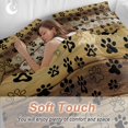 thumbnail image 3 of Animal Paw Print Twin Size Comforter Set, Dog Claws Pattern Brown Wooden Striped Bedding for All Seasons, 4 Pcs Bed Set, 1 Quiltcover (68"x86") ,1Sheet(67"x116"), 2Pillowcases (30"x20"), 3 of 11