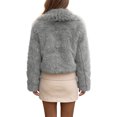 thumbnail image 3 of INSPIRE CHIC Womens Faux Fur Coats Fuzzy Long Sleeves Lapel Collar Smooth Lining Oversized with Pockets Warm Winter Jackets Outwear Medium Light Gray, 3 of 5