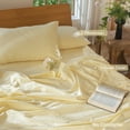 thumbnail image 3 of MooMee 100% Washed Cotton Duvet Cover Set Oversized King Linen Like Textured Breathable Lightweight 3-Piece (Butter Yellow, 120"x98"), 3 of 8
