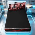 thumbnail image 4 of Erosebridal Dirt Bike Zipper Twin Comforter Sets with Fitted Sheet and 2 Pillowcases, Tire Track Zipper Bedding Set, Red Black, Black Reversible, 4 of 7