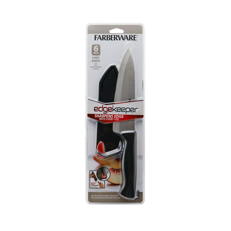 Farberware Edgekeeper 4-piece Stainless Steel Utility Knife Set with  Self-Sharpening Sleeve, Aqua