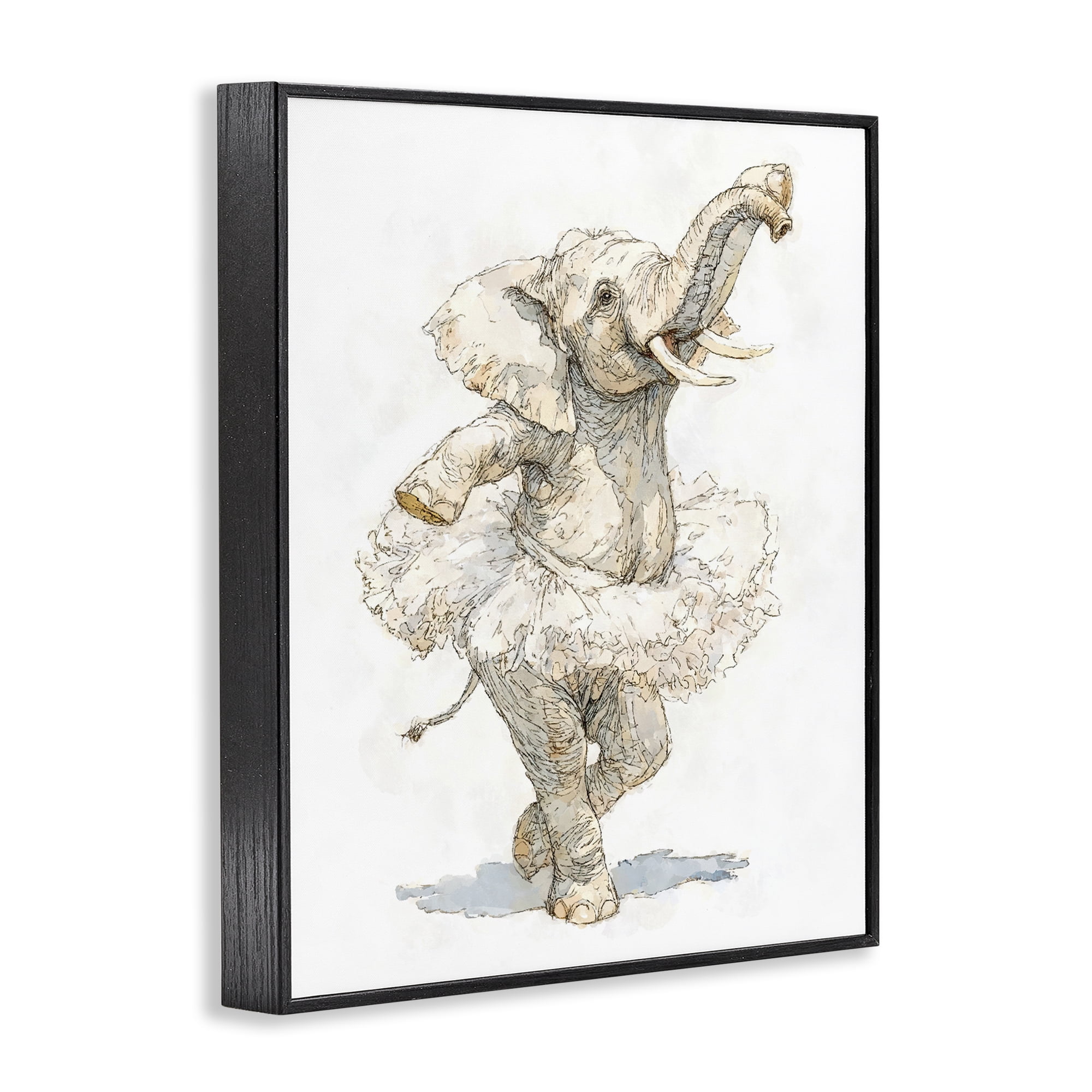 Ballet Elephant Tutu Black Framed Giclee Art, design by Ziwei Li