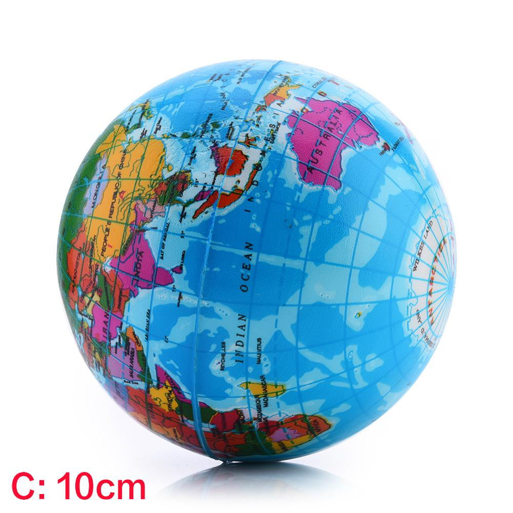 6 WORLD 4 IN GLOBE MAP BOUNCE BALLS novelty squeeze toy bouncing play ball EARTH 