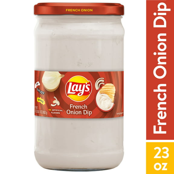 Lay's Dips, French Onion, 23 oz Glass Jar, Contains Dairy, Shelf-Stable