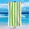 thumbnail image 4 of Oversized Microfiber Beach Towel - Sand-Free, Quick-Dry Cabana Stripe Pool Towel for Adults, Perfect for Travel, Swimming, and Camping Green, 4 of 6
