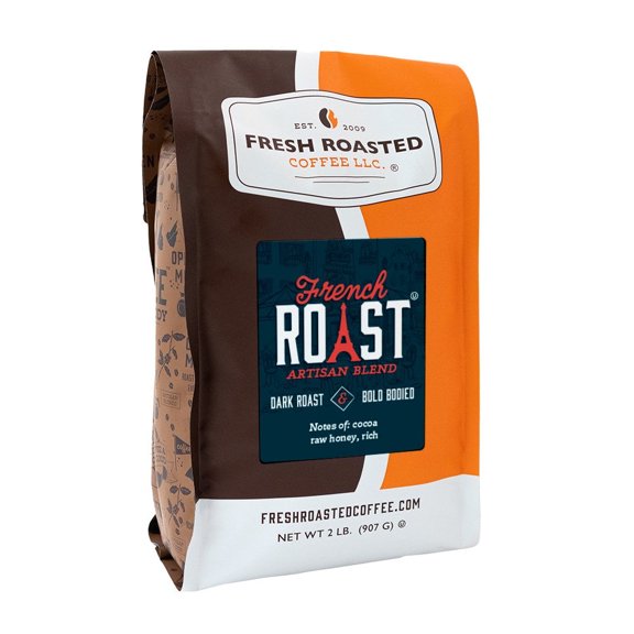 Fresh Roasted Coffee, French Roast Coffee, Dark Roast, Whole Bean, 32 oz 2 lbs