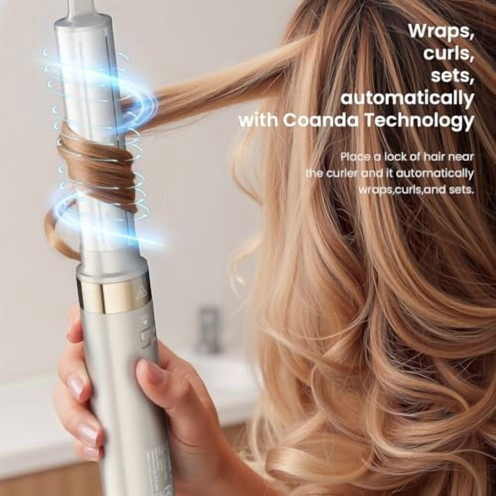 5 in 1 Hot Air Styler, Professional Frizz-Free Blow Dryer Brush, Fast Drying Hair Dryer, No Heat Damage - Champagne