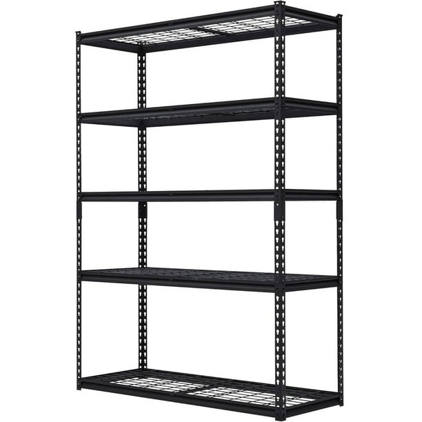 ChaoLink Estantería de garaje industrial resistente de 5 niveles con capacidad de 2500 libras, estantes metálicos ajustables, estantería duradera de 48x18x72