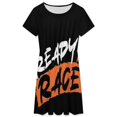 thumbnail image 3 of Ready To Race White And Orange Dress Fashion Beach Short Sleeve Dresses Female Party Printed Sundress, 3 of 7