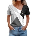 thumbnail image 1 of Blouses pour Femmes Col en V Décontracté Manches Courtes Printemps et Été Haut, 1 of 1