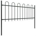 thumbnail image 3 of vidaXL Garden Fence with Hoop Top Steel 50.2ft Black, 3 of 3