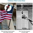 thumbnail image 3 of DEROFIT American Flag Poles for Outside House - 6ft Tangle Free Flag Pole for House with Holder Bracket,Residential Flagpole Kit for Outdoor Porch Garage Boat Truck - Black, 3 of 7