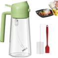 thumbnail image 2 of 2 in1 Glass Oil Sprayer and Dispenser, Olive Oil Sprayer for Cooking, 15.2oz Spray & Pour Oil Mister for Air Fryer, Salad, Frying, BBQ (Green), 2 of 5