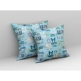thumbnail image 3 of 18" Sky Blue Tribal Indoor Outdoor Zip Throw Pillow, 3 of 5