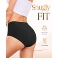 thumbnail image 4 of PULIOU High Waisted Cotton Underwear for Women, Soft Breathable Briefs, Full Coverage & Tagless Design Panties, 5-Pack(Black, S), 4 of 8
