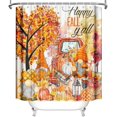 thumbnail image 2 of Fall Gnome Shower Curtain Happy Fall Y''all Red Truck Maple Tree Leaves Pumpkins Shower Curtain for Bathroom Autumn Thanksgiving Harvest Fruits Home Bathtub Decor Waterproof Fabric 72x72 Inch, 2 of 6