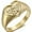 Gold, variant on Stainless Steel Heart Shaped Signet Style Angel Pattern Statement Promise Wedding Ring
