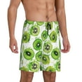 thumbnail image 2 of Kdxio Green Kiwi Print Mens Sleep Shorts Bottoms Soft Comfy Pajama Wear Pants with Drawstring Pockets, 2 of 7