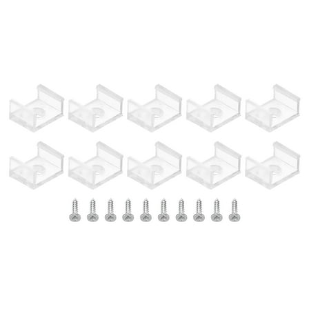 Uxcell LED Strip Light Clips, 50 Pack Mounting Bracket Fixing Clip Plastic Clamp for 12mm Light Cable Clear