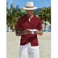 thumbnail image 3 of COOFANDY Mens Knit Button Down Shirt Vintage Short Sleeve Polo Shirts Casual Beach Tops Fashion Hawaiian Shirt, 3 of 6