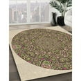 thumbnail image 2 of Ahgly Company Indoor Round Patterned Sepia Brown Area Rugs, 5' Round, 2 of 6