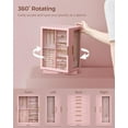 thumbnail image 3 of 360 °   Rotating Jewelry Box with 7 Drawers, Spacious Vertical Jewelry Organizer with Glass Window, Jewelry Storage Case, Dustproof & Moisture-resistant Design, 3 of 8
