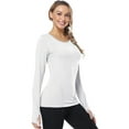 thumbnail image 3 of Cadmus Women's Workout Long Sleeve Shirts for Yoga Athletic Running Shirt Dry Fit 1-Pack T-Shirts,White, Medium, 3 of 8