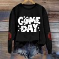 thumbnail image 4 of Conairie Crew Neck Sweatshirts Women Hoodless Design Casual Lightweight Sweaters Loose Fit Printed Long Sleeve Pullover Tops Comfy Fall Winter Outfits Clothes Black S, 4 of 5