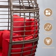 thumbnail image 2 of MeetLeisure Outdoor / Indoor Egg Chair with Ottoman & Cushions,Red, 2 of 8