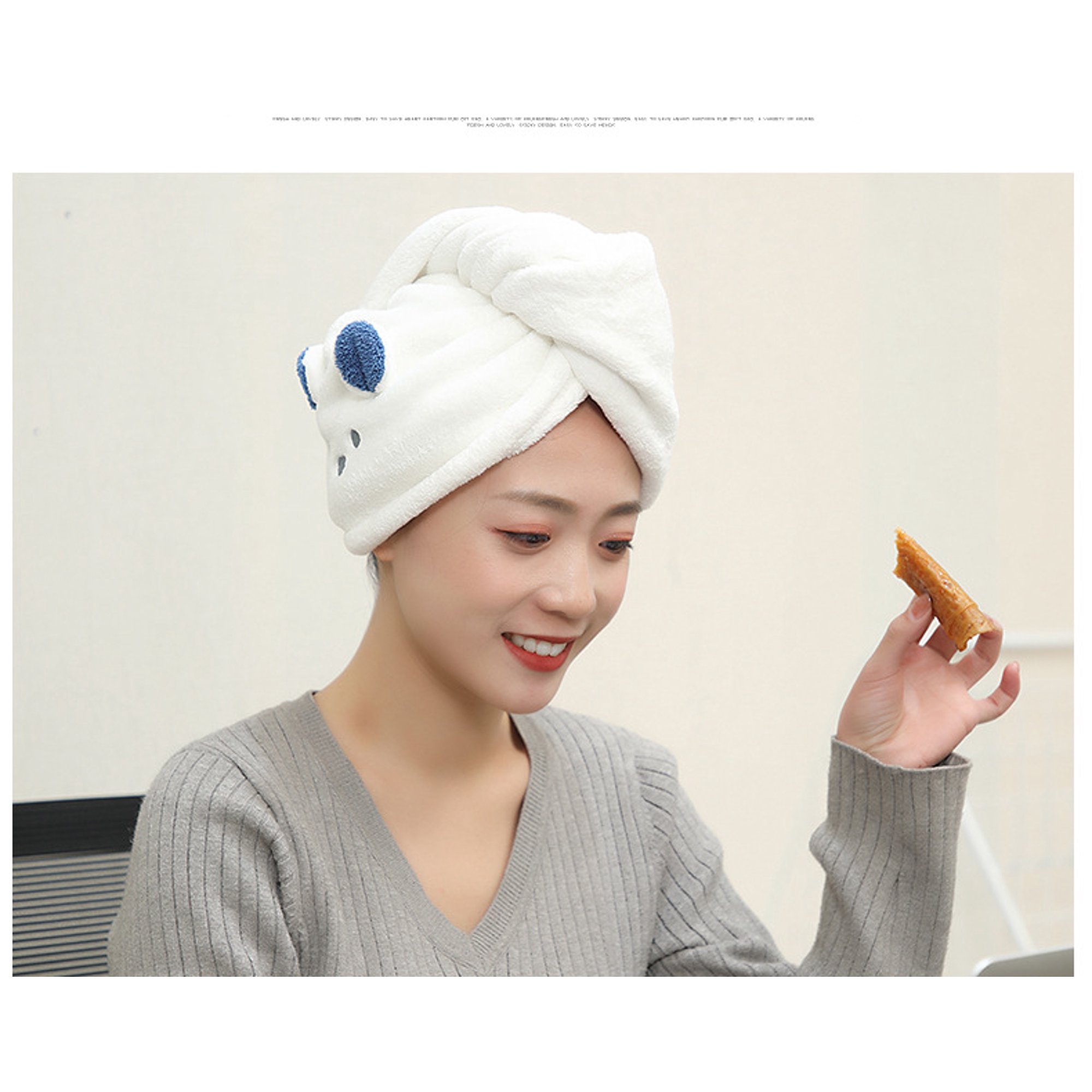 Lot De 3 Serviettes-turbans Pour Cheveux En Microfibre - Super Absorbantes, Séchage Rapide, Avec Bouton