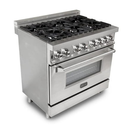 ZLINE 36 in. Professional 4.0 cu. ft. 4 Gas Burner/Electric Oven Range in Stainless Steel (RA36)