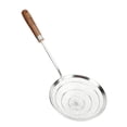 thumbnail image 2 of Strainer Spoon Long Wooden Handle 304 Stainless Steel Anti Scald Safe Slotted Ladle for Kitchen Cooking Frying Spaghetti Small(10.8x6.5in), 2 of 5