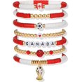 thumbnail image 1 of YanonmyfdWorld Soccer Game-day Cup Bracelet Stack Set 7pcs Softball/Baseball/Basketball/Soccer/Volleyball/Tennis/Football Stretch Sports Fans Jewelry Sports Beaded Bracelets with Charms,S-Canada, 1 of 19