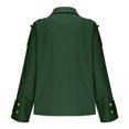 thumbnail image 7 of Fnooota Trench Coats for Women, Lapel Collar Casual Double Breasted Loose Fit Fall Outerwear with Pockets Green Size XL, 7 of 7