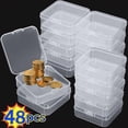 thumbnail image 2 of 6 to 48Pcs Plastic Clear Small Containers Square Bead Storage Box Beads Jewelry Crafts Board Game Pieces Organization Wholesale A-12pcs, 2 of 6