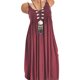 thumbnail image 3 of Vestido de verano Correa sin mangas Vestido de mujer Escote redondo Tela de niña, Rojo vino, XXL Jumpingount AP002181-21, 3 of 4