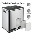 8 Gallon Dual Trash Can, 30L Stainless Steel Kitchen Garbage Can, Step
