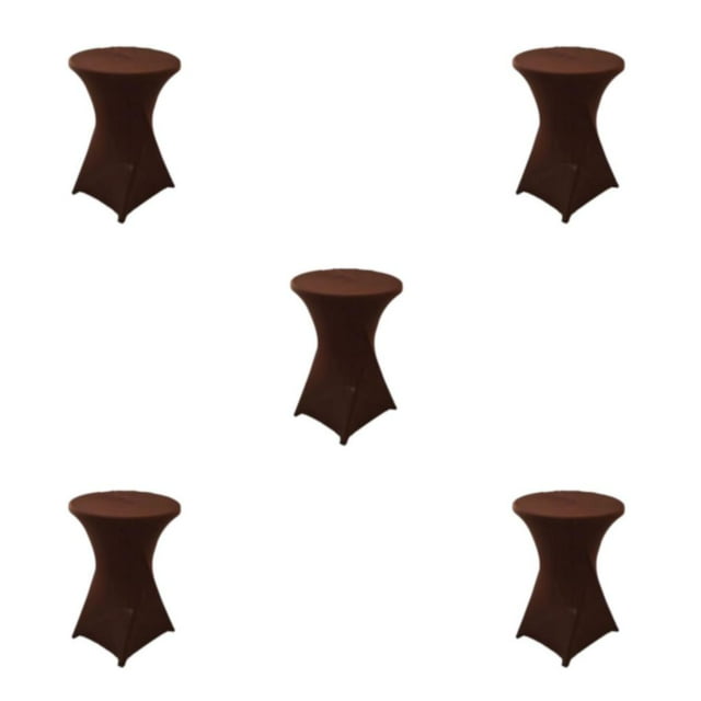 relayinert Versatile Elastic Cocktail Table Set Fitting For Any Occasion Hotel Wedding Party Table Cover light brown 5Set