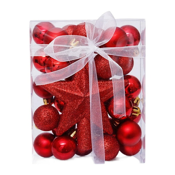 Juego de adornos de bolas navideñas, bolas decorativas, manualidades DIY, práctico y práctico Rojo