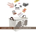 thumbnail image 5 of Howarmer Rectangular Storage Basket, Collapsible Laundry Basket, Waterproof Canvas PE Coating Large Storage Bins Gift Baskets for Children, Office, Bedroom, Clothes,Toys - Gray Elephant, 5 of 6