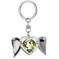 thumbnail image 1 of China Flower Bud Art Round Pattern Heart Angel Wing Key Chain Holder, 1 of 3