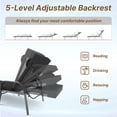 thumbnail image 3 of Kullavik Patio Chaise Lounge Sets Outdoor Armchair Recliner Rattan Adjustable Back 3 Pieces Cushioned Patio Folding Chaise Lounge with Folding Table - Black, 3 of 8
