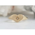 thumbnail image 2 of Heart signet, Diamond signet ring, Gold signet ring, heart ring, Dainty ring, Delicate ring, Heart signet gold,Diamond ring, 2 of 3