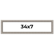 34x7 Frame Grey Real Wood Picture Frame Width 1.25 inches | Interior Frame Depth 0.5 inches | Hans