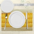 thumbnail image 3 of Ambesonne Food Art Place Mats Set of 4, Corn Stem with Raindrops, Standard Size, Yellow and Cream, 3 of 6