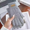 thumbnail image 4 of Unisex Touch Screen Winter Gloves – Thick Fleece-Lined Knit Gloves for Men & Women | Windproof, Thermal Cycling & Outdoor Gloves with Elastic Cuffs – All-Day Warmth and Phone Use, 4 of 7