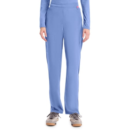 Med Couture Scrub Pants for Women Straight Leg Pull-On Pant with 4 Pockets Moisture Wicking & 360° Stretch - MC103, L, Ciel
