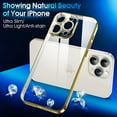 thumbnail image 2 of Crystal Clear Case for iPhone 15 Pro Max, [Not Yellowing] [Camera Protection] [Military Grade Drop Tested] Transparent Shockproof Protective Phone Case Soft Silicone Slim Cover, 6.7", Gold, 2 of 16