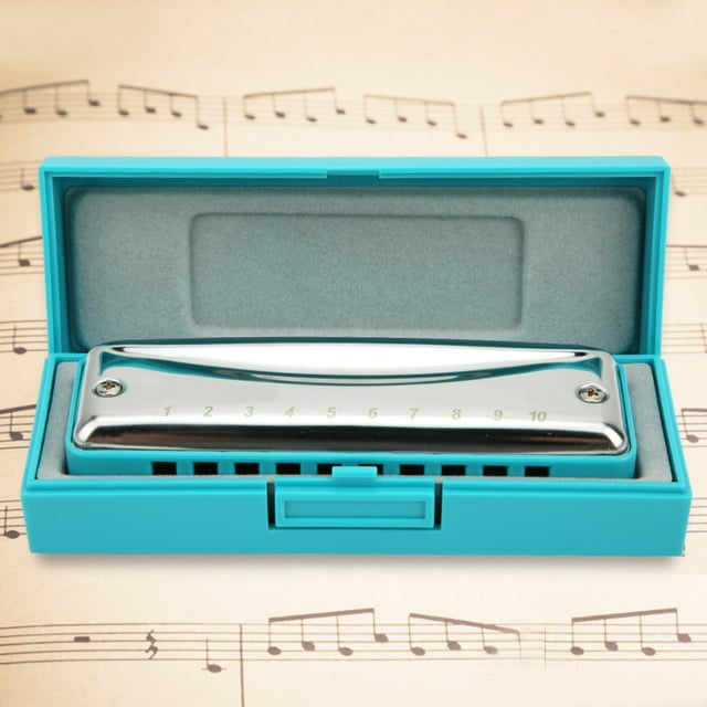 Instrument de Musique, Harmonica Portable 10 Trous, Solide Imperméable pour les Débutants Professionnels Blanc, Bleu, Orange, Rouge, Noir